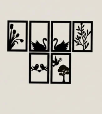 Nature & Birds Metal Wall Frame Set (3 Panels)