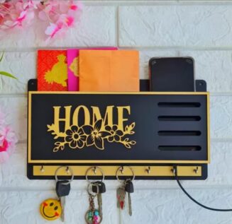Sweet Home Decorative Wall Key Holder Shelf