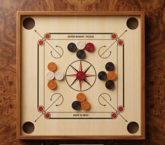 18X18 INCH CARROM BAORD WITH 24 COIN SET FOR KIDS UPTO 15 YEARS OLD, GIFT FOR KIDS, WOODEN CARROM BOARD