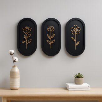 wall decor Set-3 For living room and office decoration Size- 6*12 inch per pcs