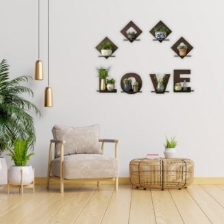 Contemporary Brown LOVE Letter Wall Deco