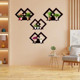 Square Wall Decoration Hanging items living room wooden wall art Pack of 8